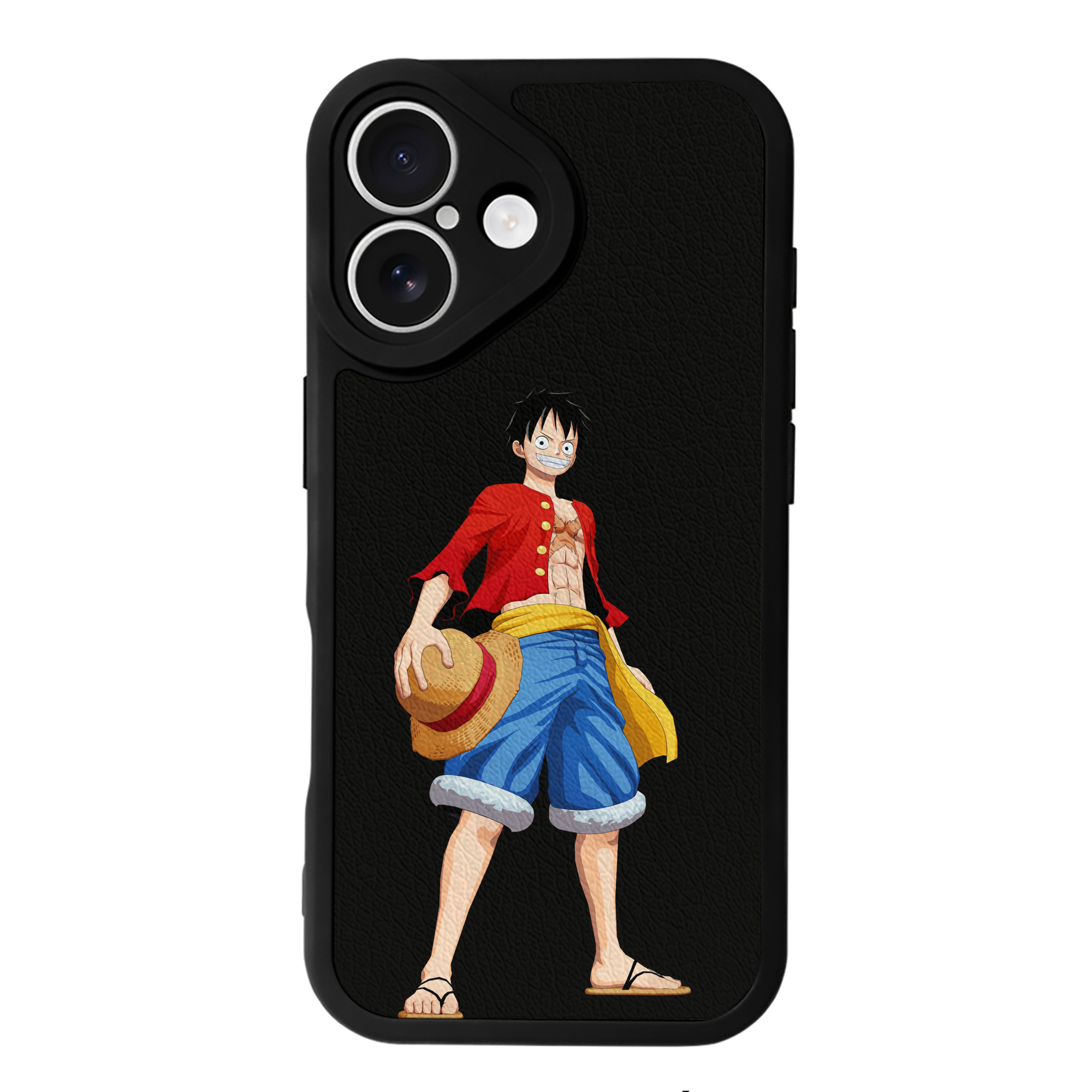 （画像用） ワンピース モンキー・D・ルフィ ONE PIECE Monkey D. Luffy 【iPhone 16シリーズ対応】シリコンスマホケース（レザー調） 材質：シリコン